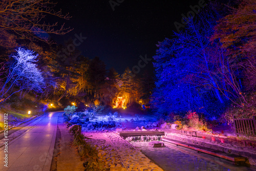 群馬県草津町　草津温泉の西の河原公園の風景