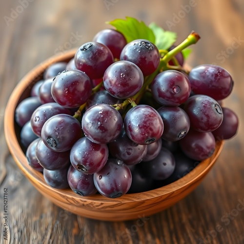 Wallpaper Mural Grapes in bowl on the wooden table, stock photo image Torontodigital.ca