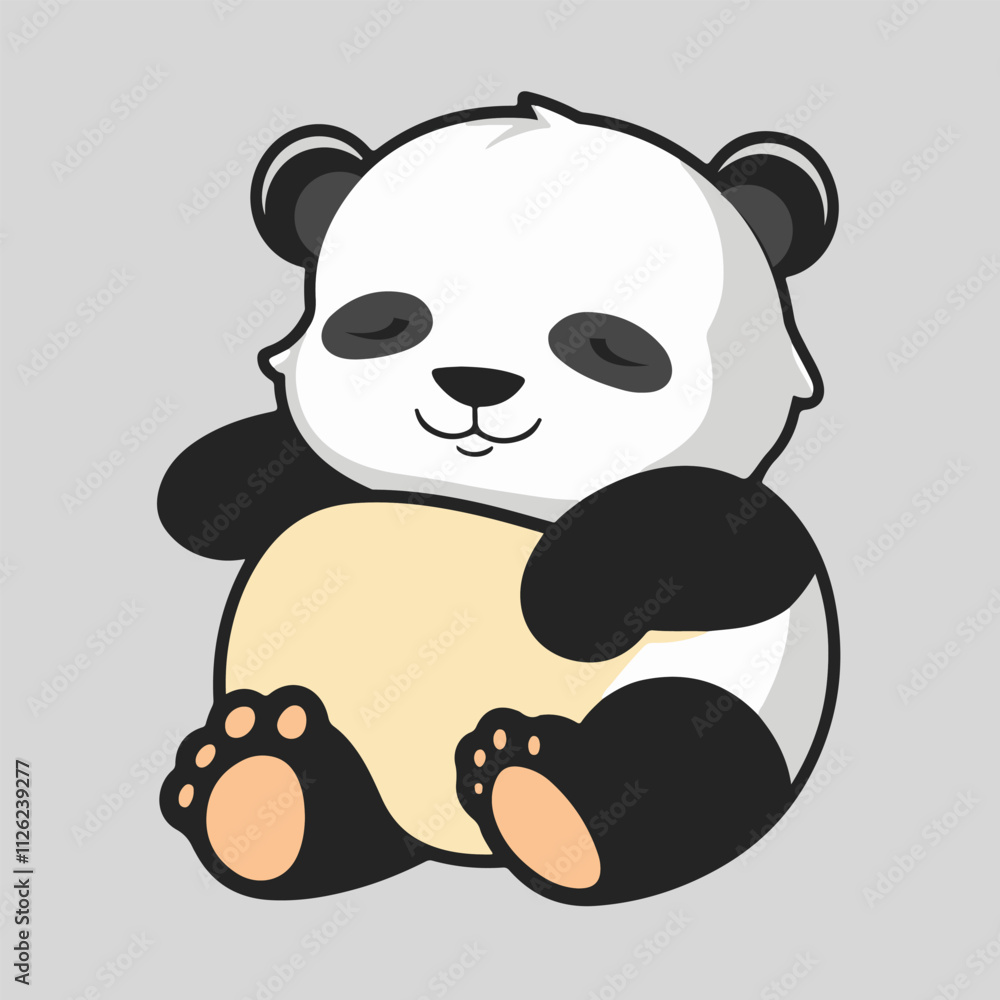 a Cute panda silhouette vector illustration a Cute panda silhouette vector illustration