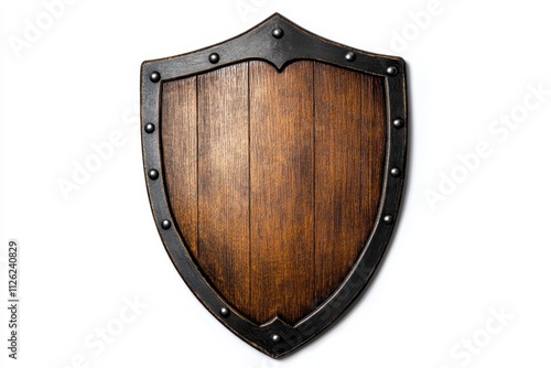 A classic wooden shield with a smooth surface and a slightly curved shape photo