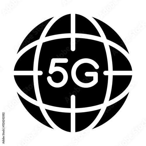 5G Network Solid Icon