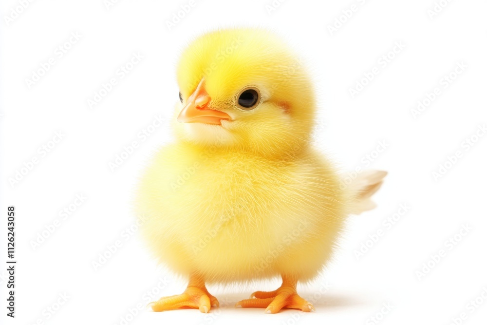 A fluffy yellow chick with small wings and a tiny orange beak A fluffy yellow chick with small wings and a tiny orange beak