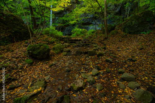 長野県小諸市布引山　釈尊寺の秋の風景