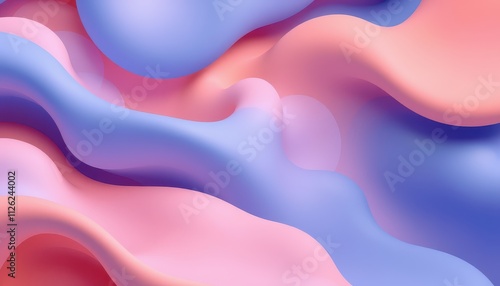 Abstract Pink and Blue Fluid Wave Design