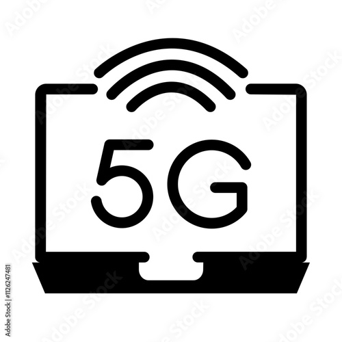 Laptop 5G Solid Icon