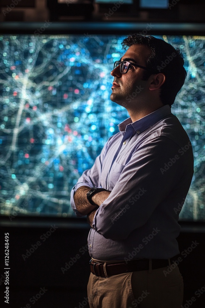 A brilliant 41-year-old male neuropsychologist mapping intricate brain networks that explain complex human cognitive processes A brilliant 41-year-old male neuropsychologist mapping intricate brain networks that explain complex human cognitive processes