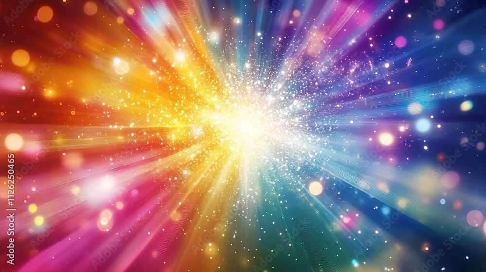 Fototapeta premium Vibrant Digital Lights with Flowing Colors in Abstract Background