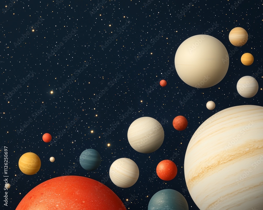 Fototapeta premium Celestial Bodies Orbit Visualization in Space An Astronomical Perspective