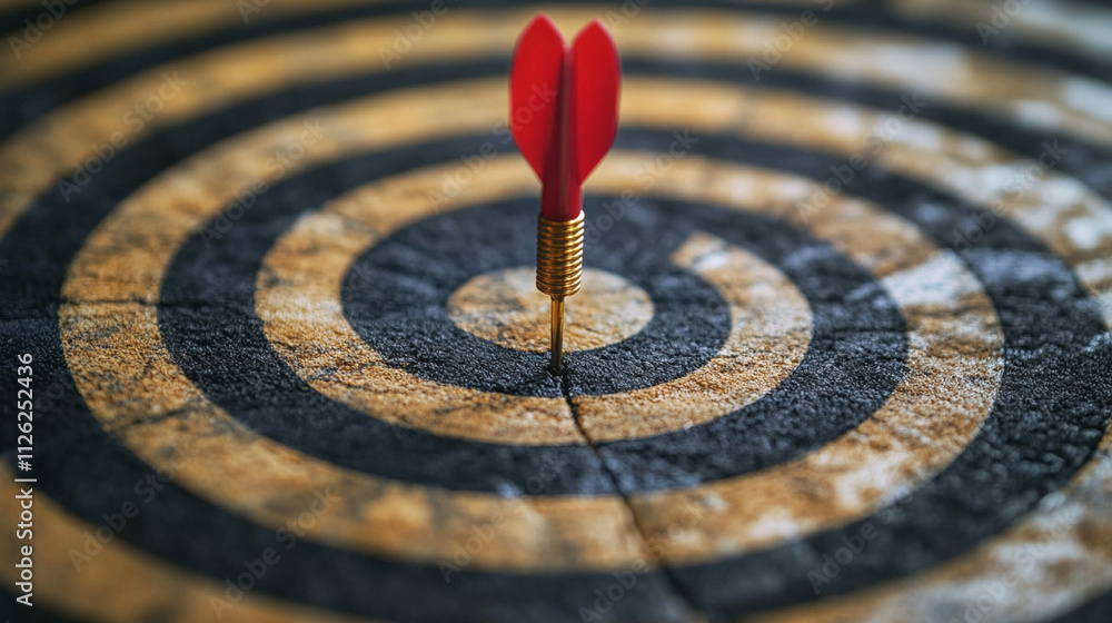 Focused Dart on a Circular Dartboard Marking Precision and Accuracy in Target Shooting for Sports and Gaming Enthusiasts Focused Dart on a Circular Dartboard Marking Precision and Accuracy in Target Shooting for Sports and Gaming Enthusiasts