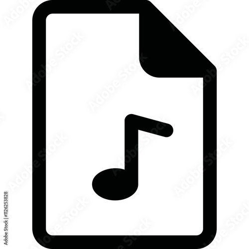 Simple vector icon music file