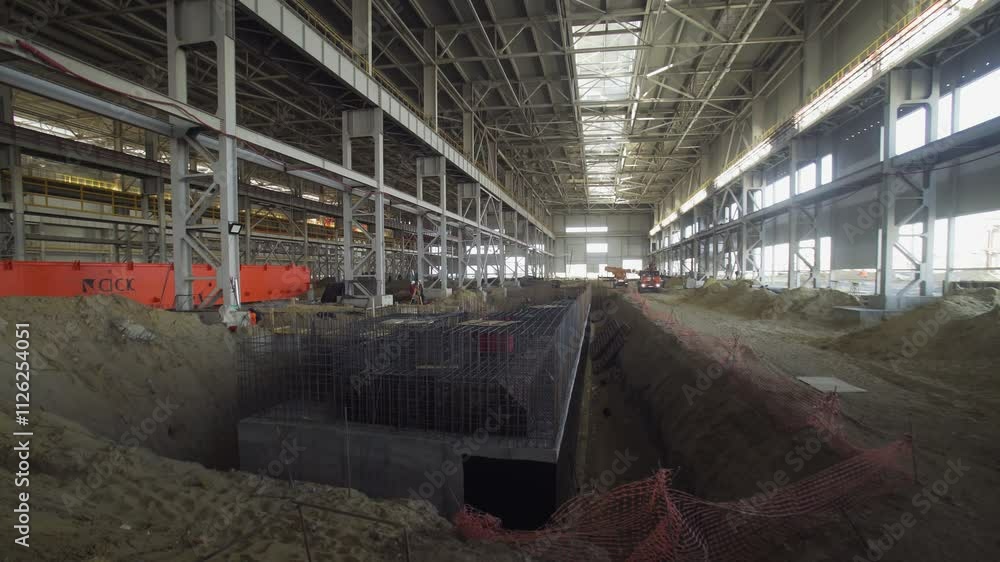 Construction of a plant on a large territory Construction of a plant on a large territory