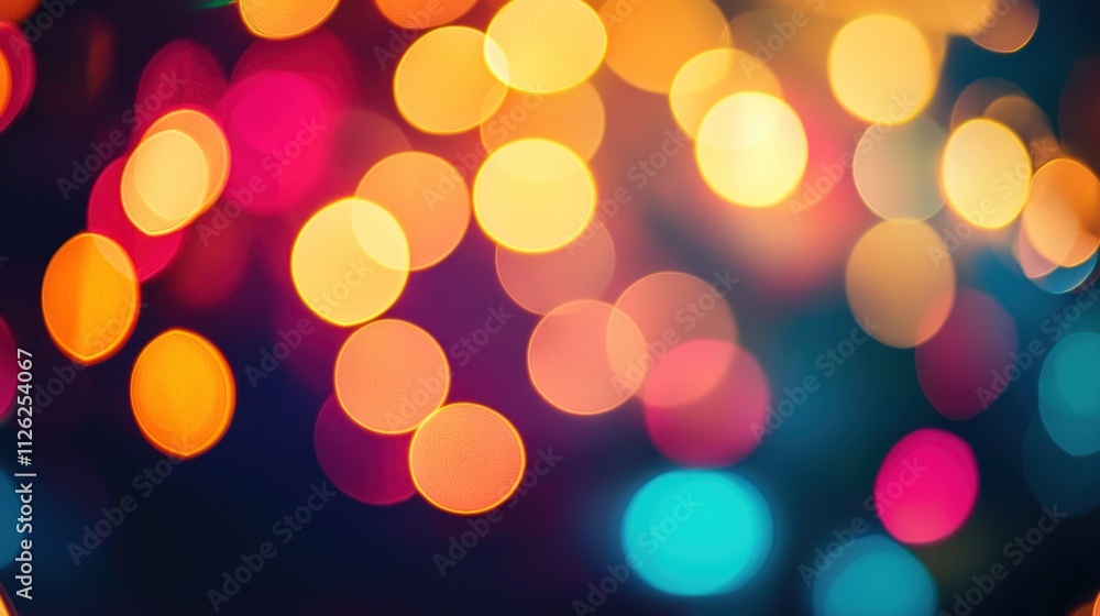 Fototapeta premium Vibrant Bokeh Lightscape: A Symphony of Color and Light