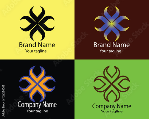 Tableau sur toile A Excellent latest unique logo design in four different styles for business companies, stores, shops, organizations, associations etc