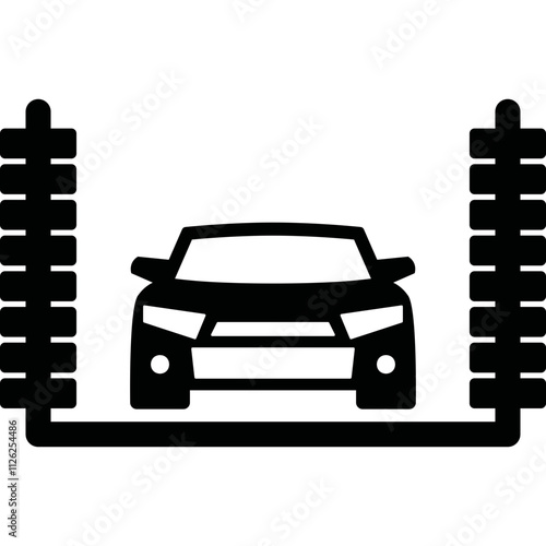 Simple vector icon car wash
