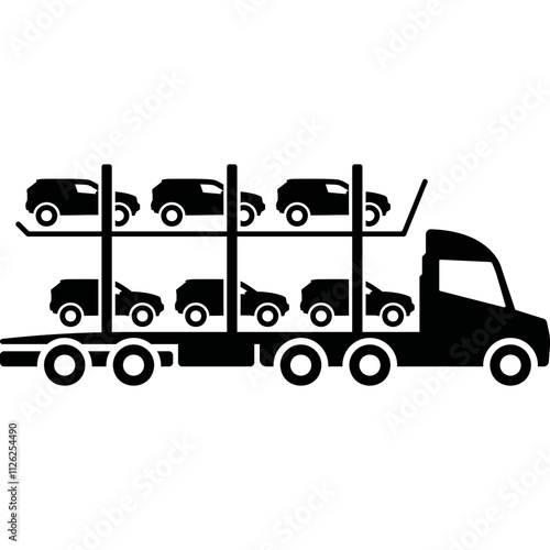 Simple vector icon heavy truck