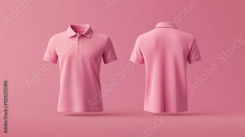 Wallpaper Mural A versatile polo shirt mockup, with the front view standing upright and the back view rotated slightly for a creative angle Torontodigital.ca