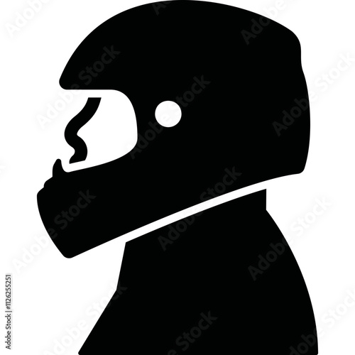 Simple vector icon helmeted driver