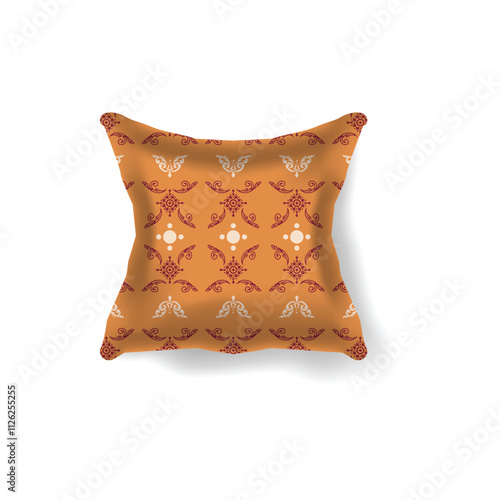 3d pillow vintage traditional batik pattern template