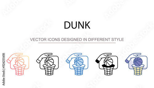 Dunk icon design with white background stock illustration