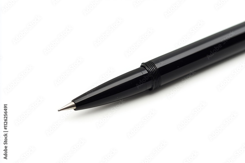 black quill pen isolated on a white background black quill pen isolated on a white background