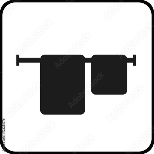 The icon of the towel rack in the bathroom.