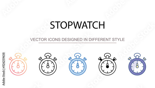 Stopwatch icon design with white background stock illustration