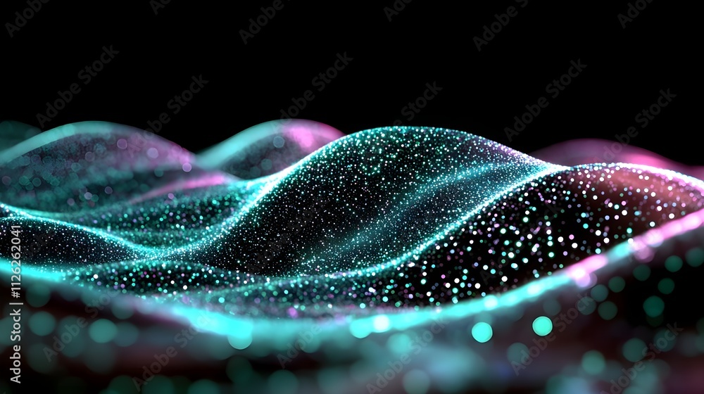teal & pink glittering particle wave abstract - abstract backgrounds teal & pink glittering particle wave abstract - abstract backgrounds