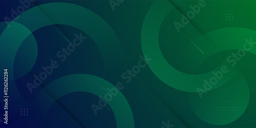 Minimal abstract dark blue and green gradient 3D background with simple circle pattern. Cool design. Eps10 vector