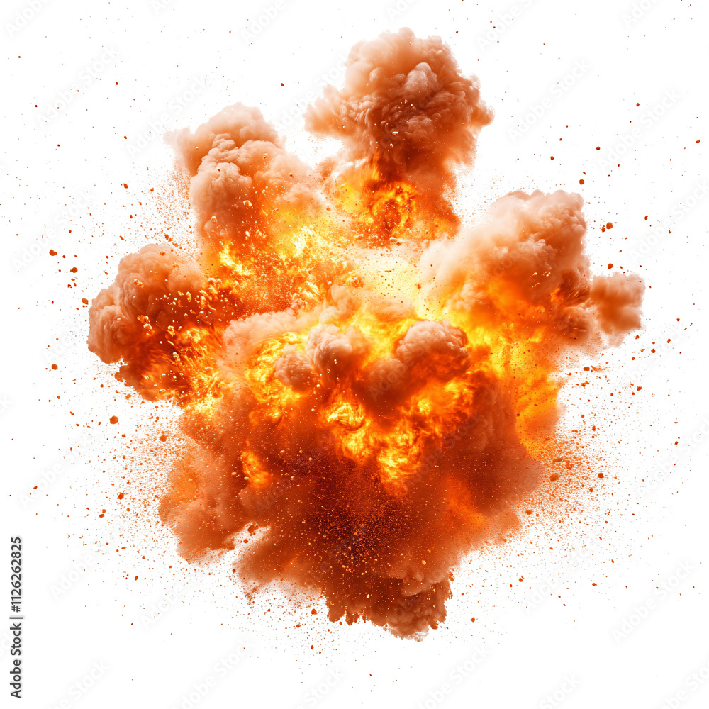 explosion of fire isolated white and transparent background explosion of fire isolated white and transparent background