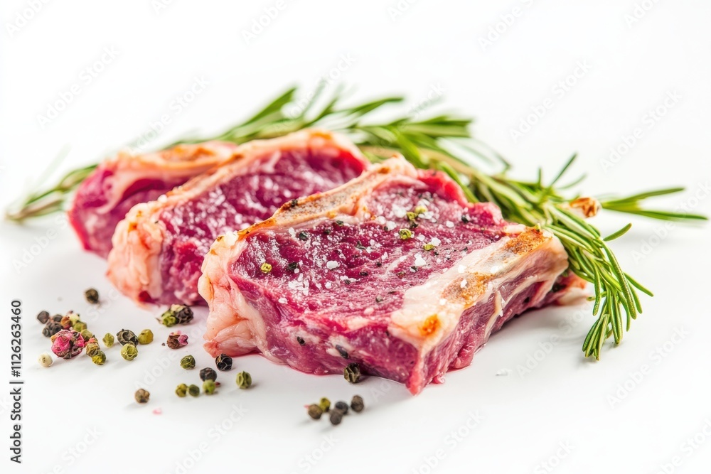 Raw steak red meat Isolated on a white backgound Raw steak red meat Isolated on a white backgound