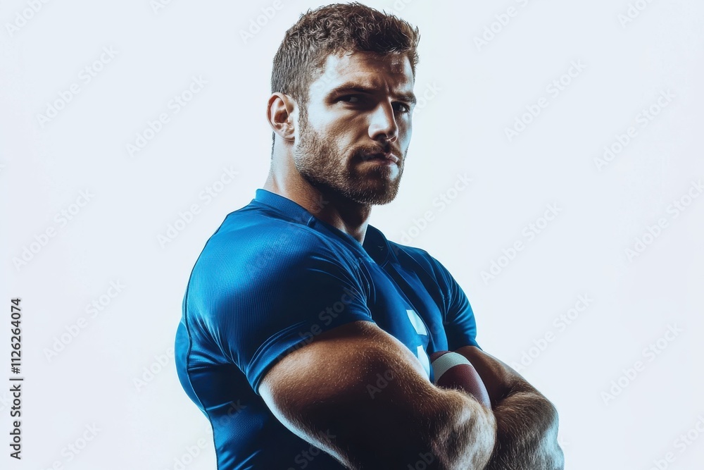 Rugby player american football player Isolated on a white background