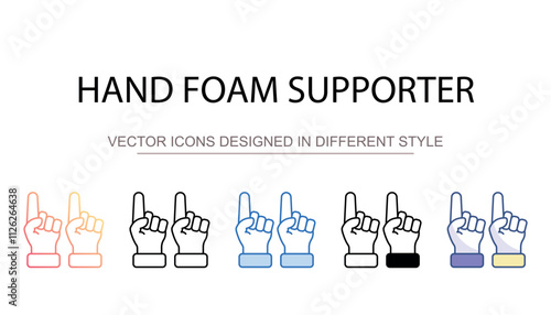 Hand Foam supporter icon design with white background stock illustration