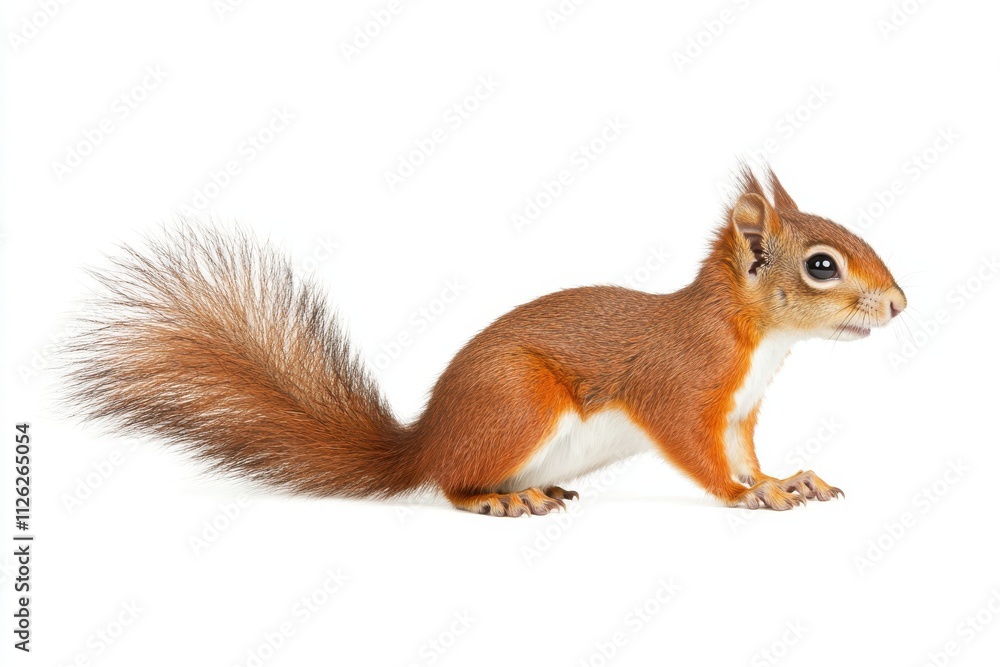 Squirrel side view full body isolated on a white background Squirrel side view full body isolated on a white background