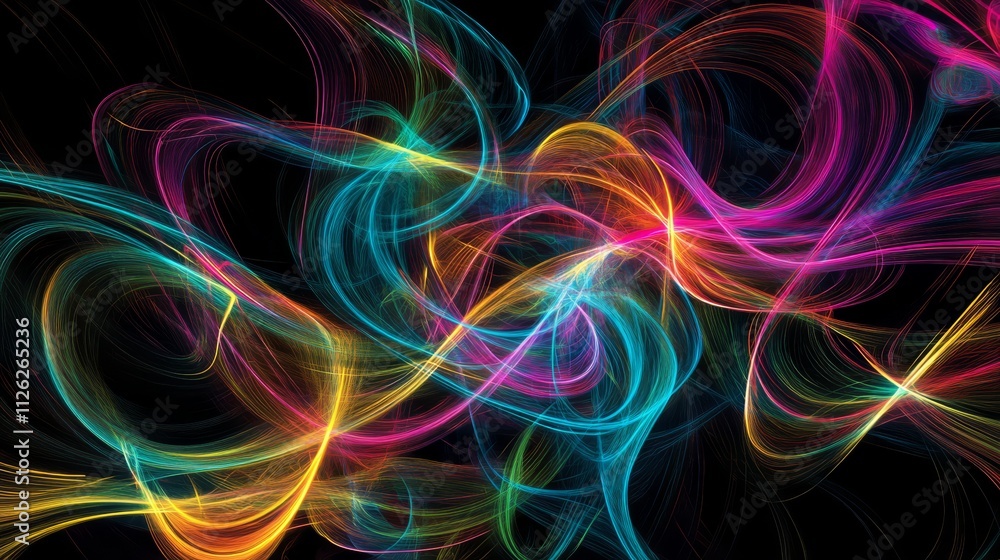 Abstract Swirls of Color: A vibrant and captivating abstract art piece, featuring a mesmerizing dance of swirling, luminous lines in a spectrum of rainbow hues, evoking a sense of energy, movement. Abstract Swirls of Color: A vibrant and captivating abstract art piece, featuring a mesmerizing dance of swirling, luminous lines in a spectrum of rainbow hues, evoking a sense of energy, movement.