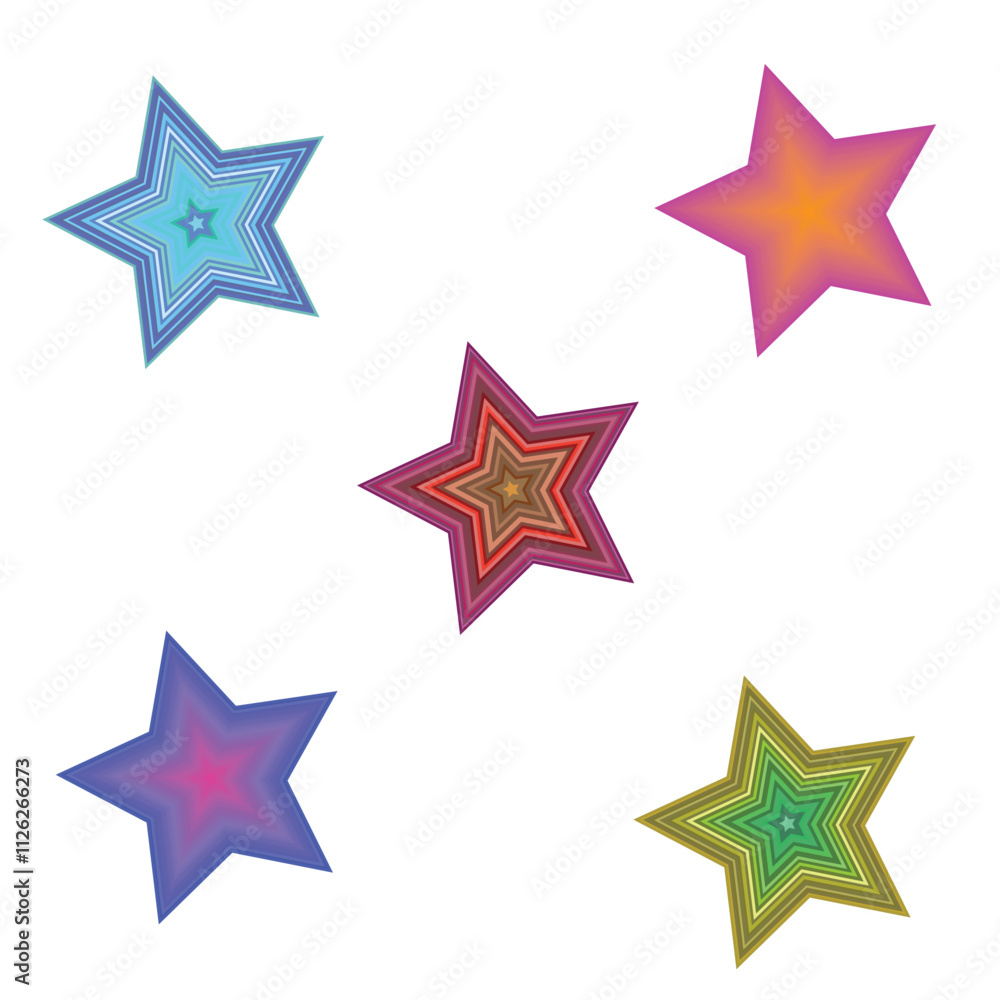 Colorful stars isolated 