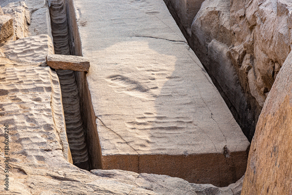 Ancient stone pit in the city of Aswan