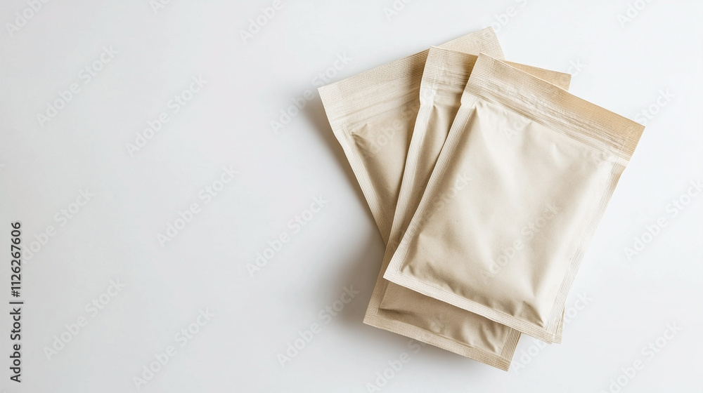 Three packages of paper on a white background Three packages of paper on a white background