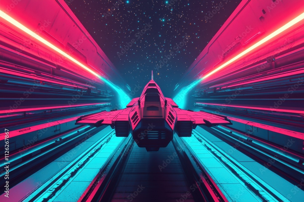 Always loved and remembered. Futuristic spaceship traveling through vibrant neon lights. Always loved and remembered. Futuristic spaceship traveling through vibrant neon lights.