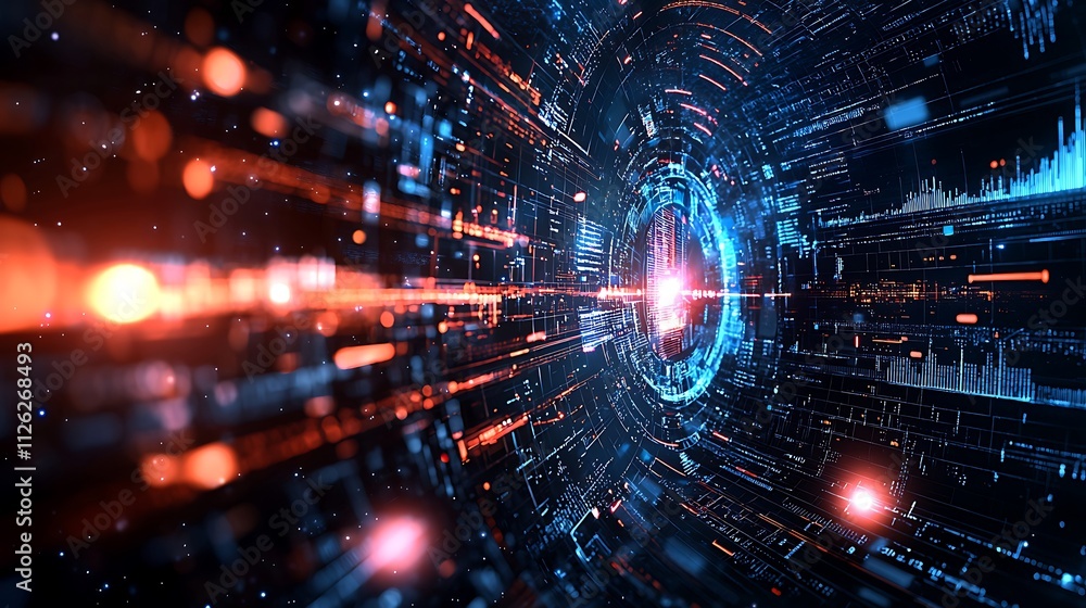 Digital Data Streams Flowing Rapidly Through Cyberspace Digital Data Streams Flowing Rapidly Through Cyberspace