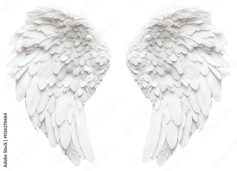 Obraz premium PNG White angel wings facing outward