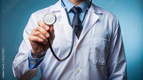 Doctor Holding A Stethoscope For Auscultation
