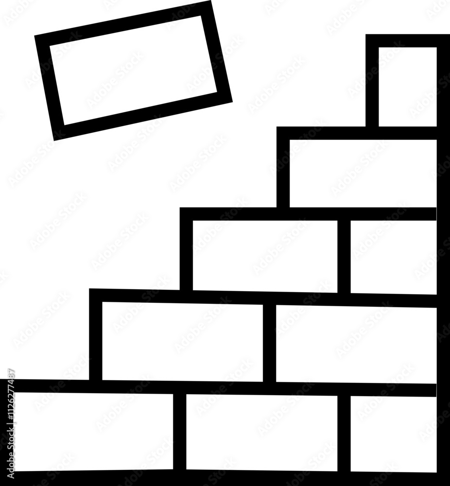Brick Wall Line Icon, bricks pattern. seamless brick wall. Brick texture running bond line drawing. urban setting texture photography natural environment close-up view architectural concepts Brick Wall Line Icon, bricks pattern. seamless brick wall. Brick texture running bond line drawing. urban setting texture photography natural environment close-up view architectural concepts