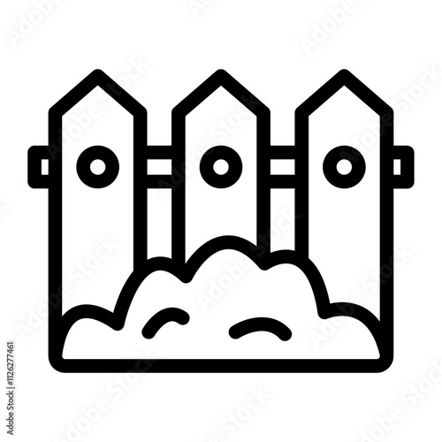 Wooden Fence line icon