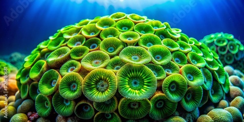 Acetabularia Sp. Panoramic Underwater Algae, Mermaid's Wineglass