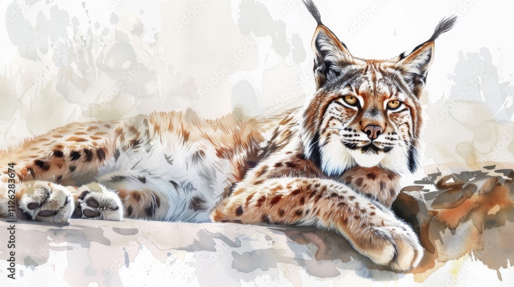Lynx Relaxing in a Clean Background Lynx Relaxing in a Clean Background