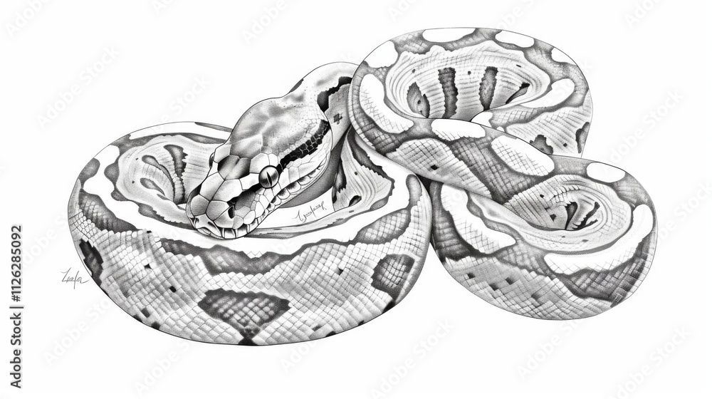 Fototapeta premium Artistic Representation of Python on Clean Background