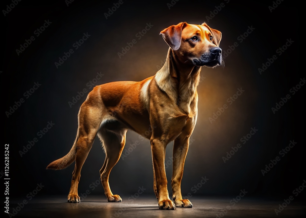 Brown Mixed Breed Shelter Dog Silhouette, AI Photography, Animal Portrait, Dog Silhouette Art Brown Mixed Breed Shelter Dog Silhouette, AI Photography, Animal Portrait, Dog Silhouette Art