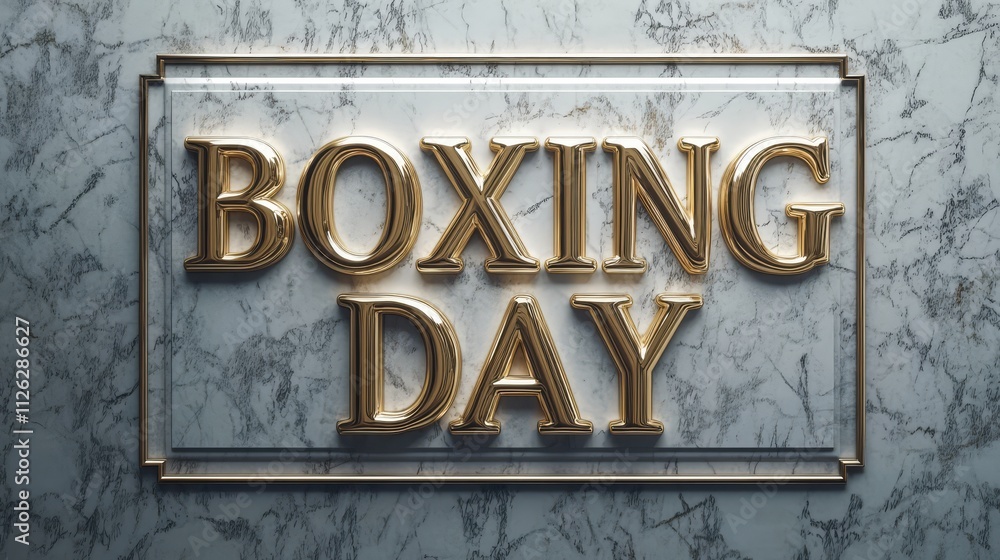 Boxing Day Gold Sign: An elegant, golden Boxing Day Gold Sign: An elegant, golden