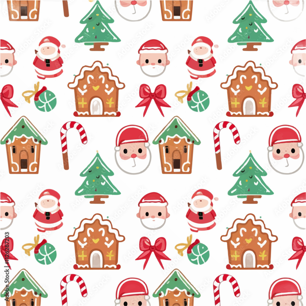 funny Christmas illustration pattern funny Christmas illustration pattern