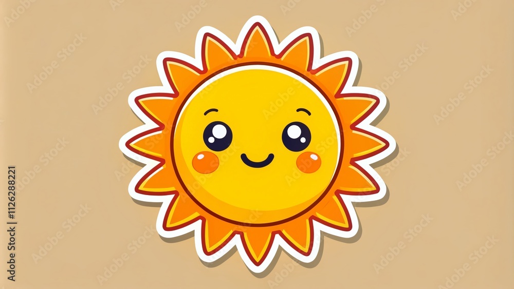 Cute Sun Character Illustration, Kids' Sunshine, Urban Exploration Style Cute Sun Character Illustration, Kids' Sunshine, Urban Exploration Style